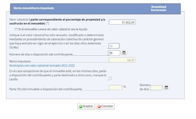 Inmueble a disposición Renta web 2023